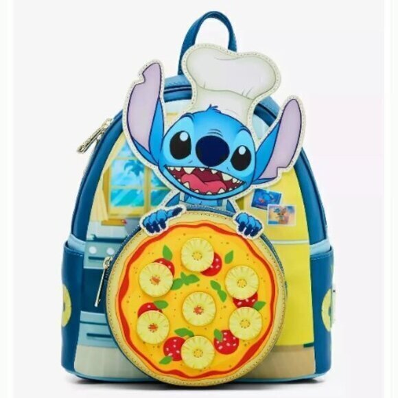Loungefly Disney Lilo and Stitch Pineapple‎ Pizza Mini Backpack Exclusive - Picture 1 of 5